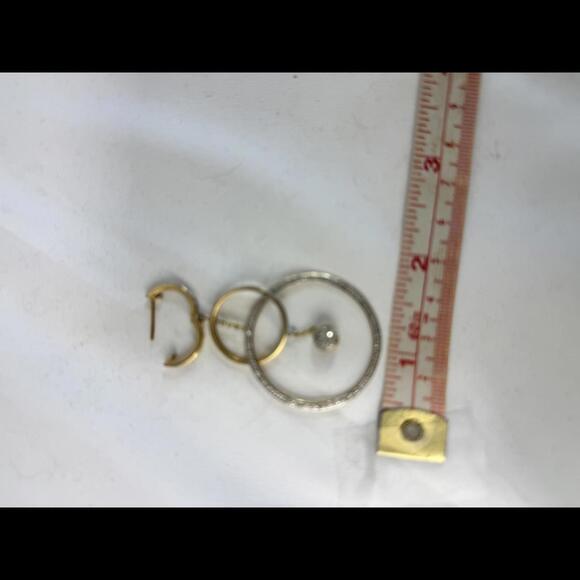 14k Stylish Gold and Diamond Multi-Circle Dangle Earrings - Picture 3 of 6